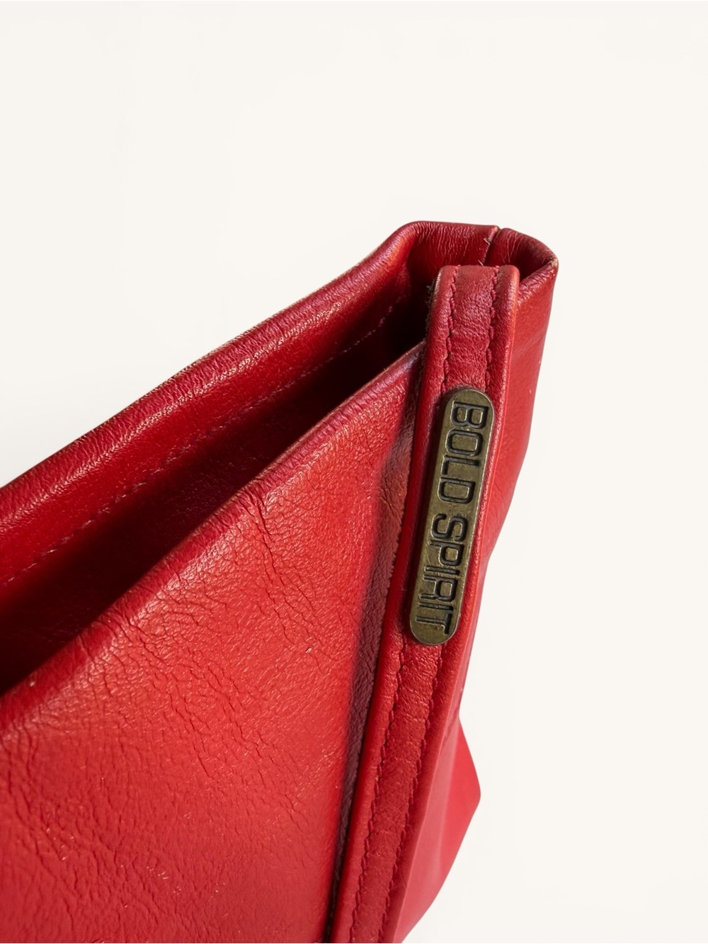 Vintage Red Leather Crossbody Bag - Bold Spirit Vintage - Picture 13 of 16